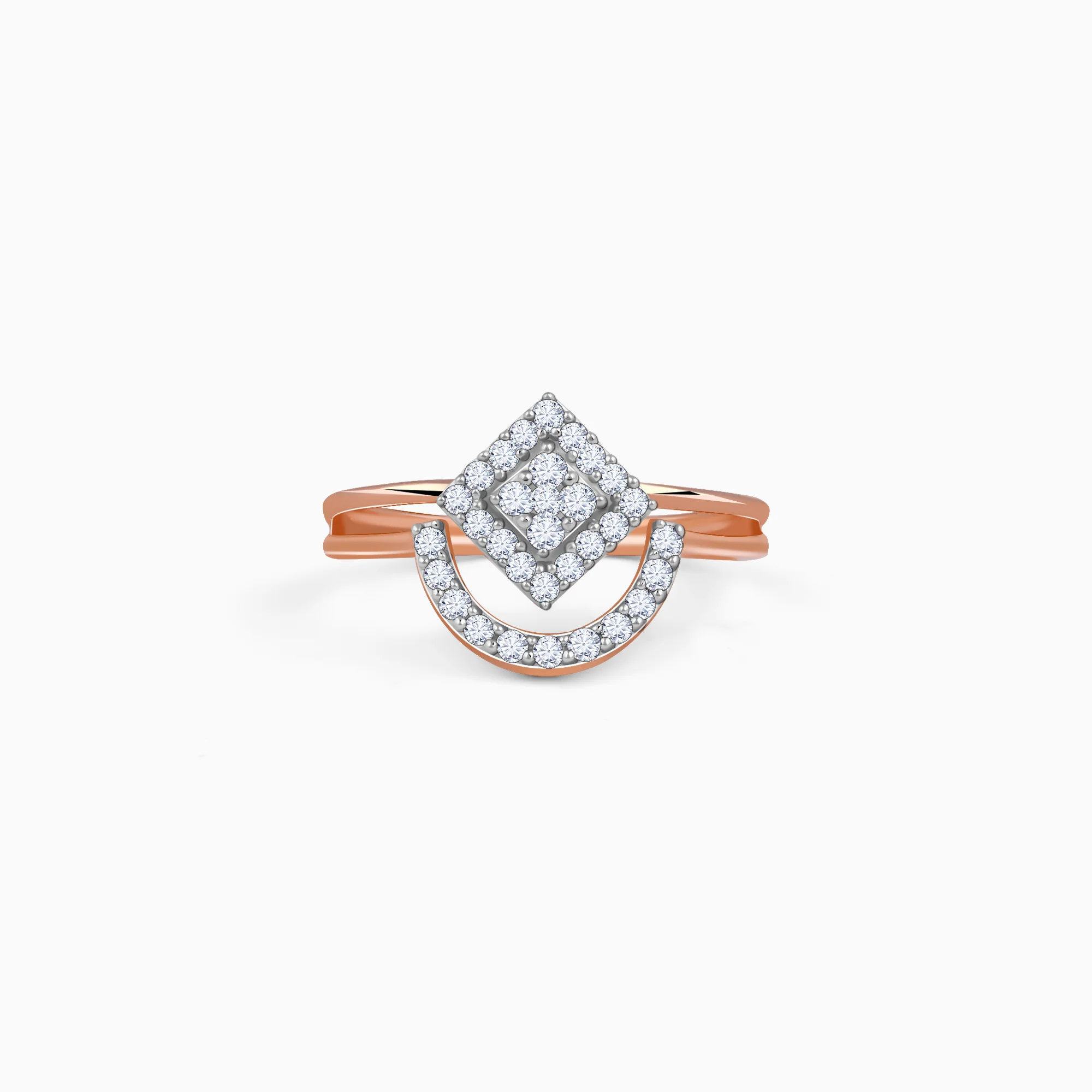 Rose Gold Halo Prism Lab Grown Diamond Ring