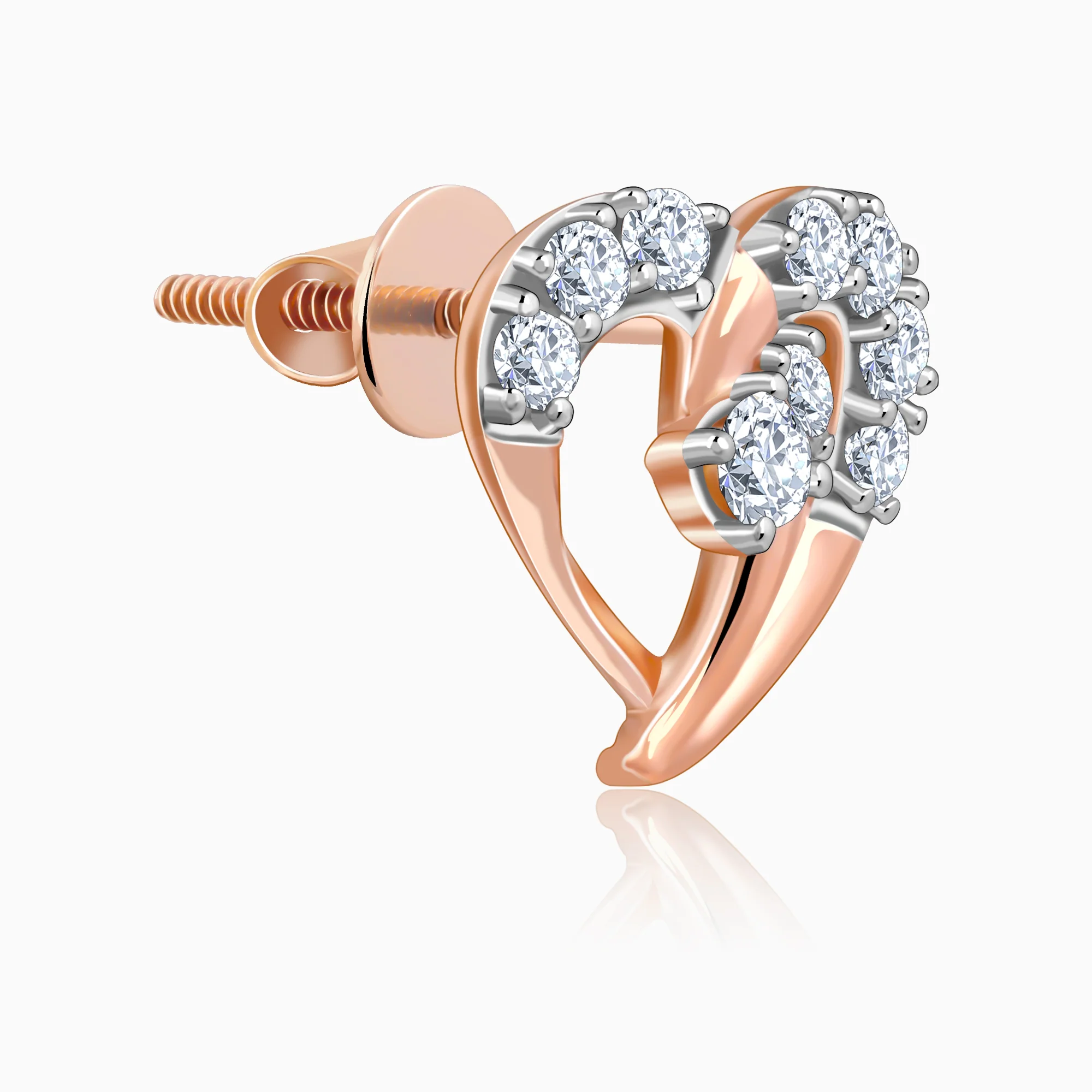 Rose Gold Happy Love Lab Grown Diamond Studs - Image 4