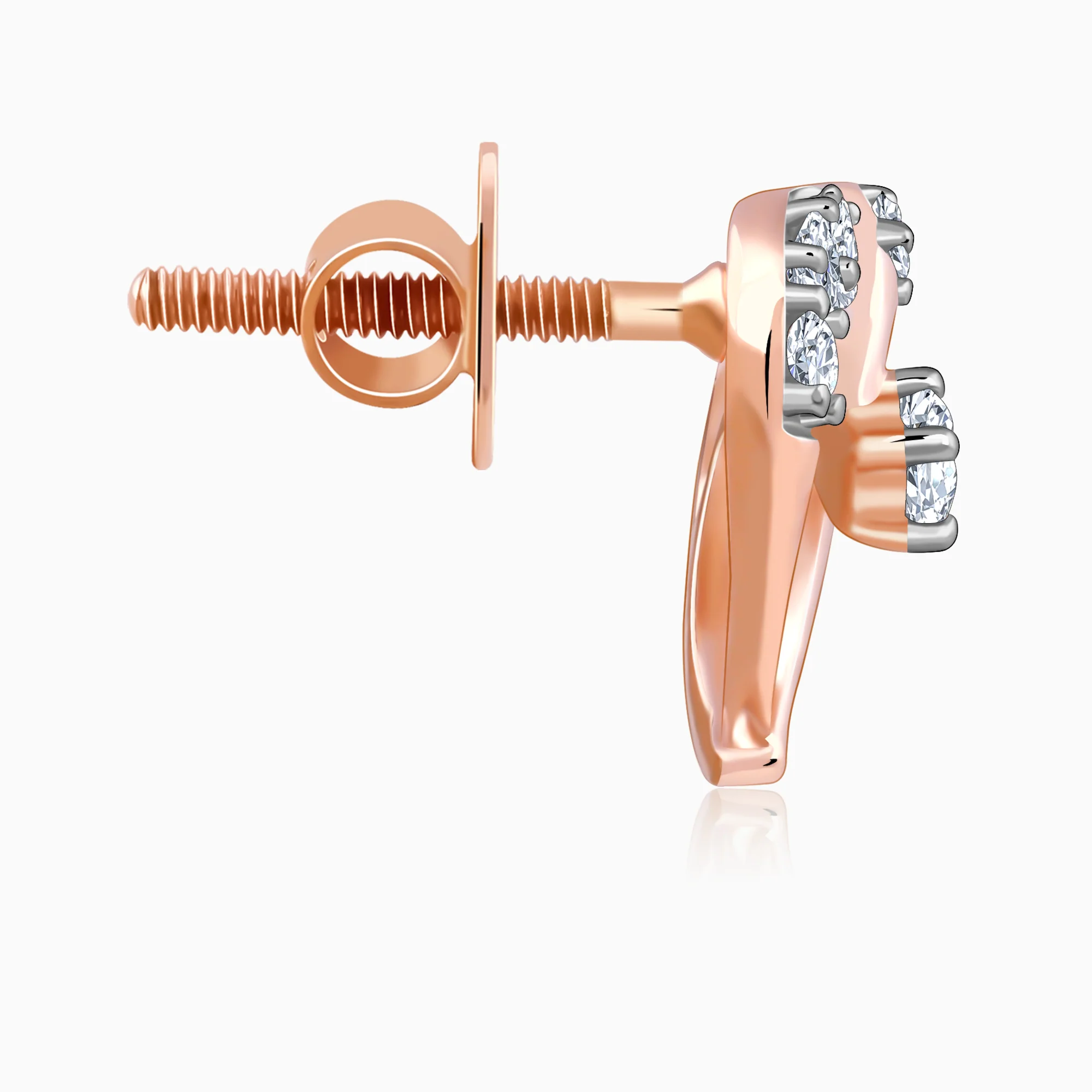 Rose Gold Happy Love Lab Grown Diamond Studs - Image 5