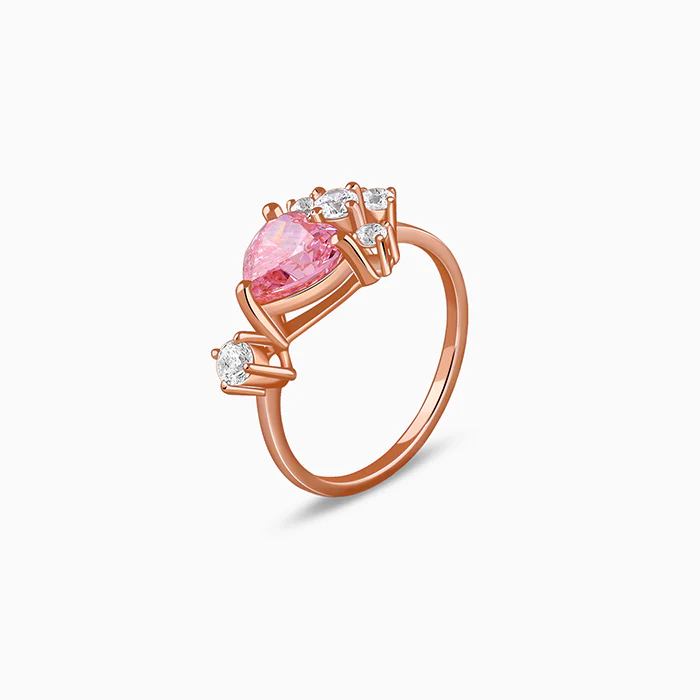 Rose Gold Heart Beat Ring - Image 4