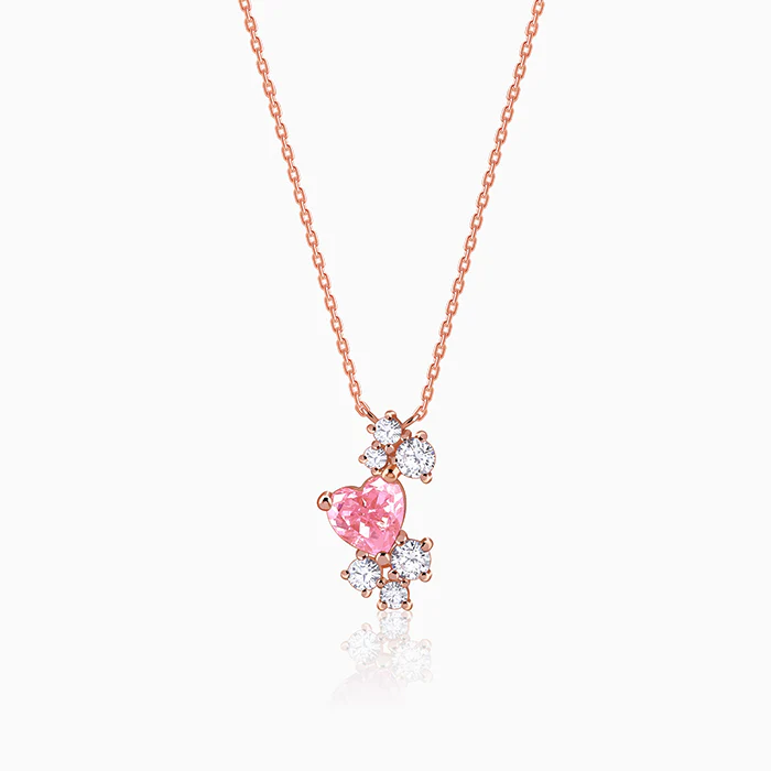Rose Gold Heart Beats Necklace