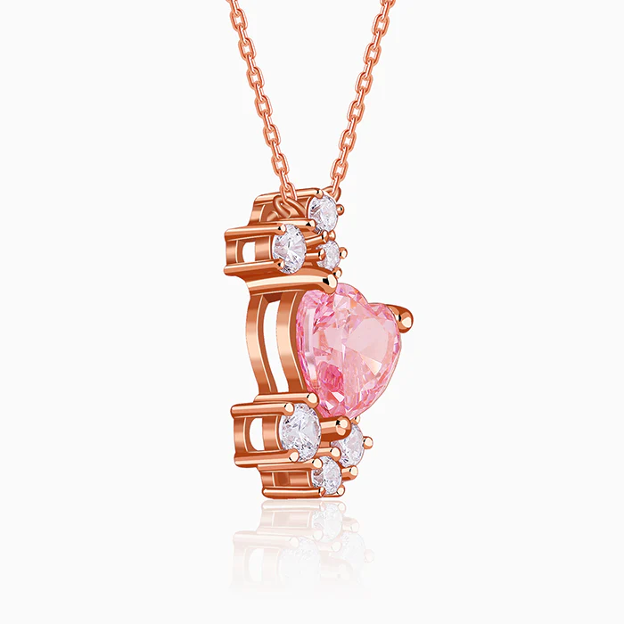 Rose Gold Heart Beats Necklace - Image 4