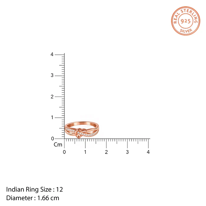 Rose Gold Heart Interlock Ring - Image 4