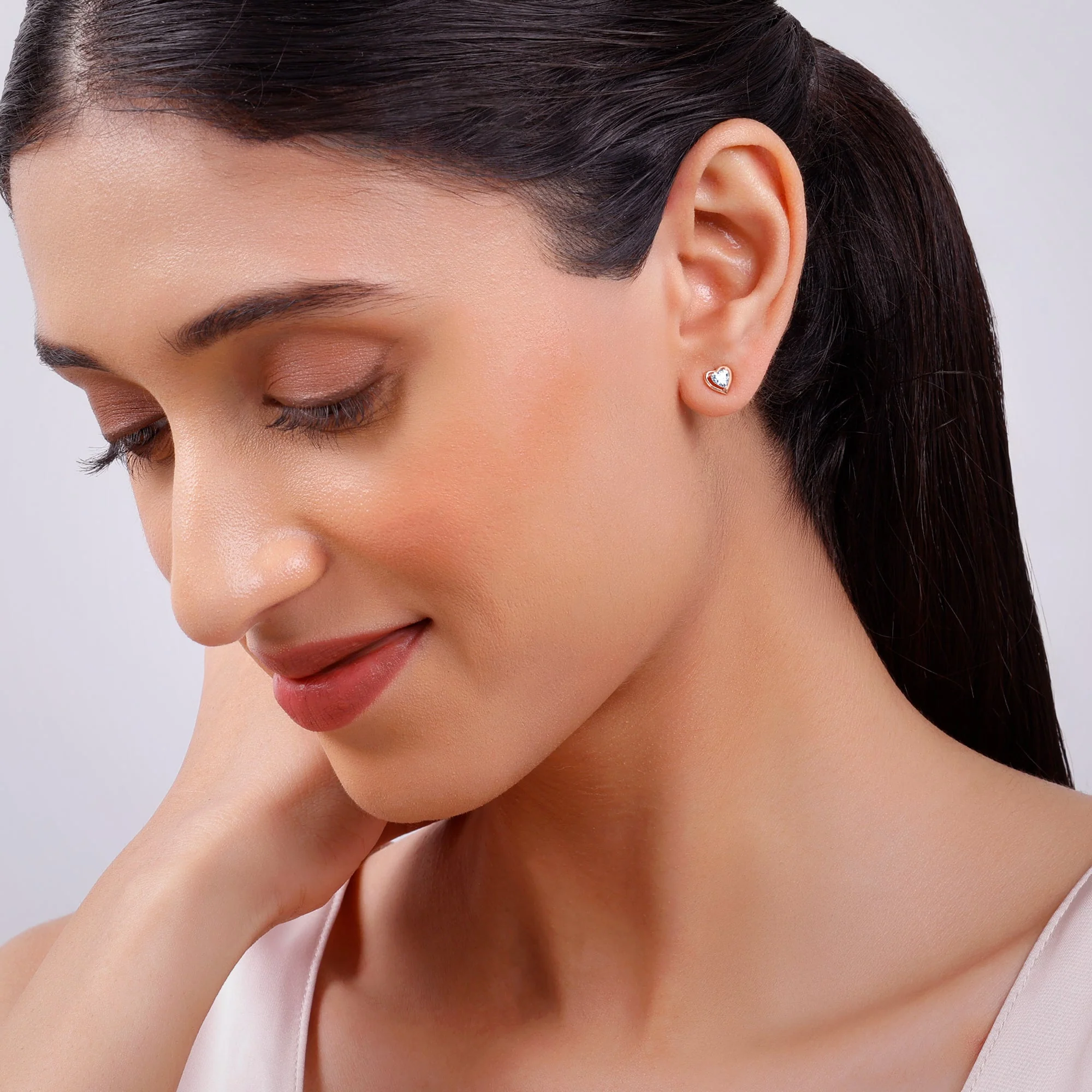 Rose Gold Heart Throb Lab Grown Diamond Earrings - Image 3
