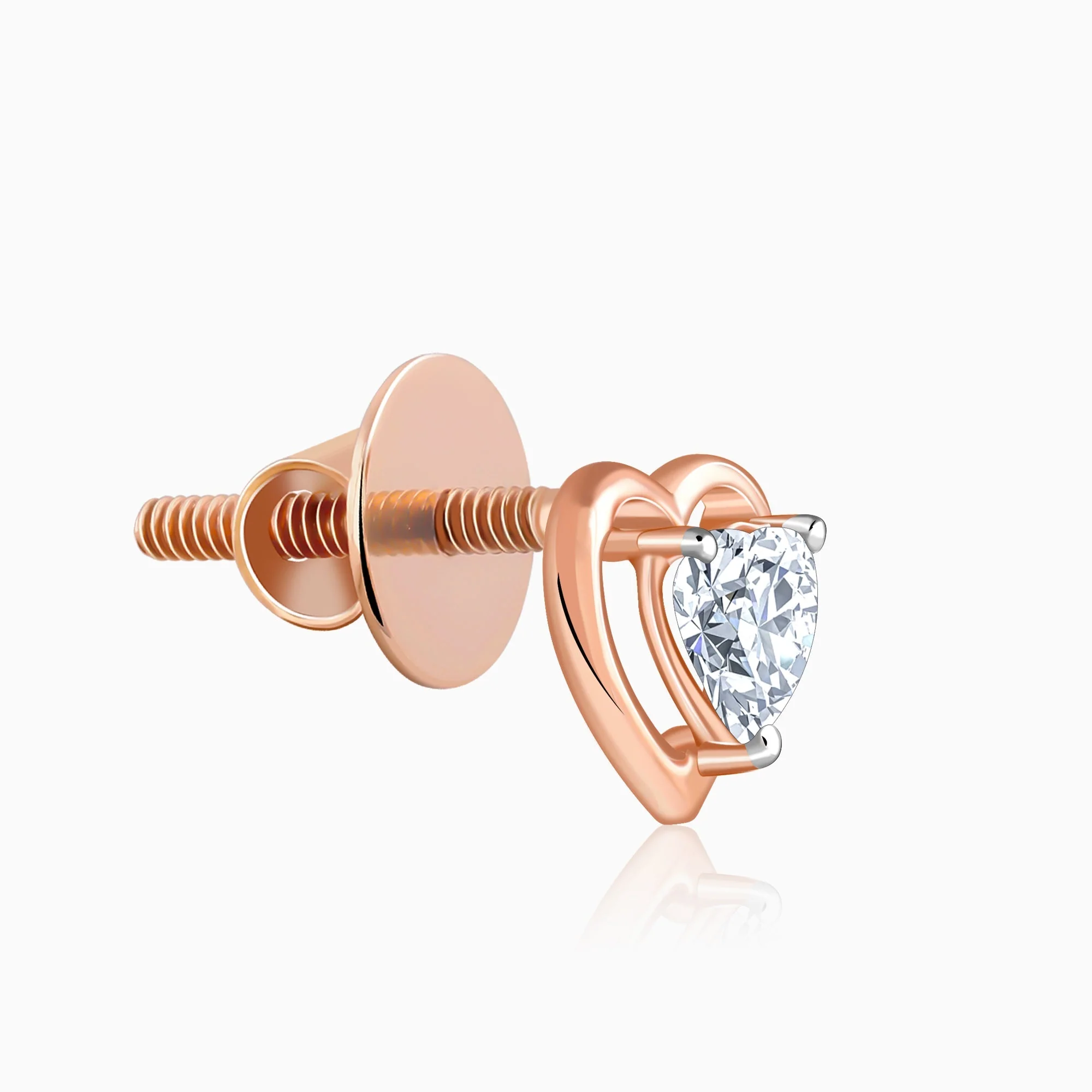 Rose Gold Heart Throb Lab Grown Diamond Earrings - Image 4