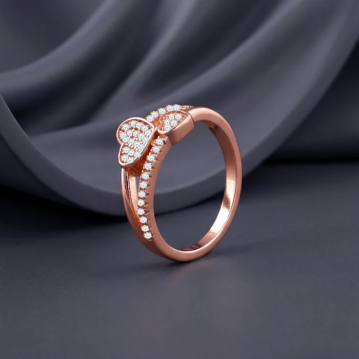 Rose Gold Heart Whisper Ring (Size 12) - Image 2