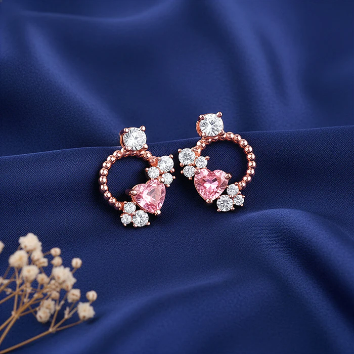 Rose Gold Heartbound Earrings - Image 4