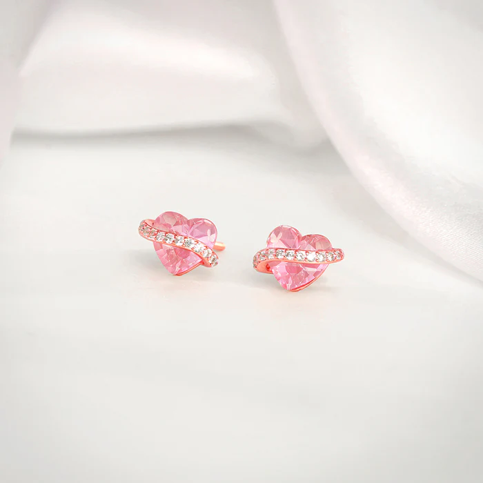 Rose Gold Heartlet Glow Studs - Image 2