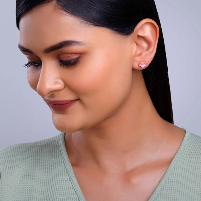 Rose Gold Heartlet Glow Studs - Image 3