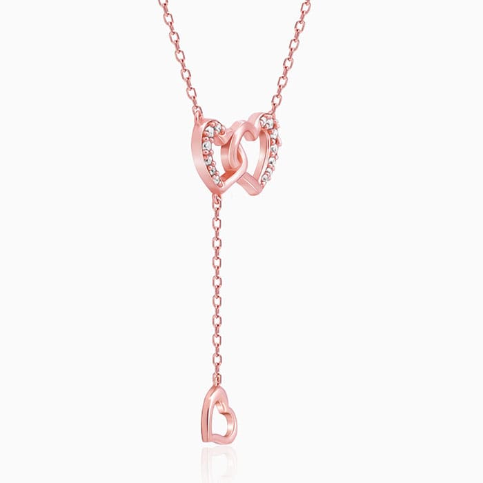 Rose Gold Hearts Dripping with Love Necklace - Image 4