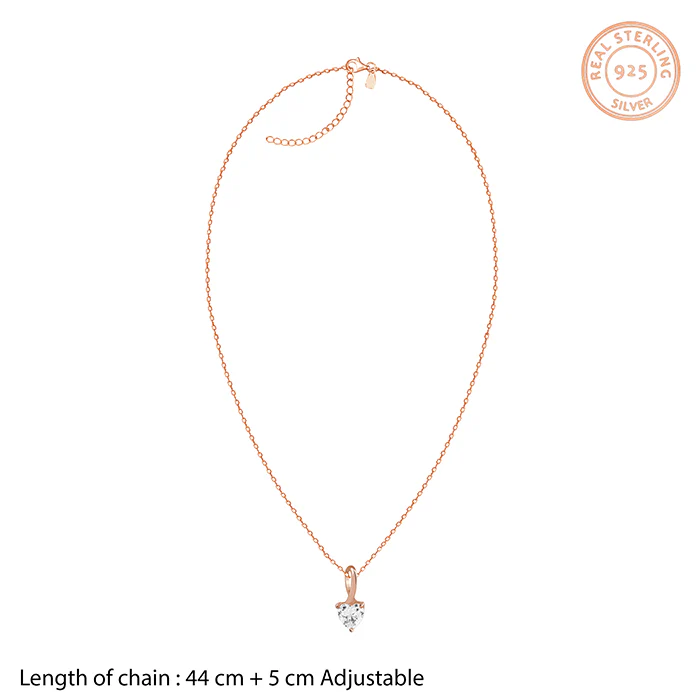 Rose Gold Heartshow Pendant with Link Chain - Image 5