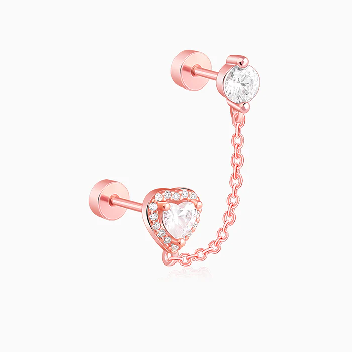 Rose Gold Hearty Ear Double Piercings - Image 4