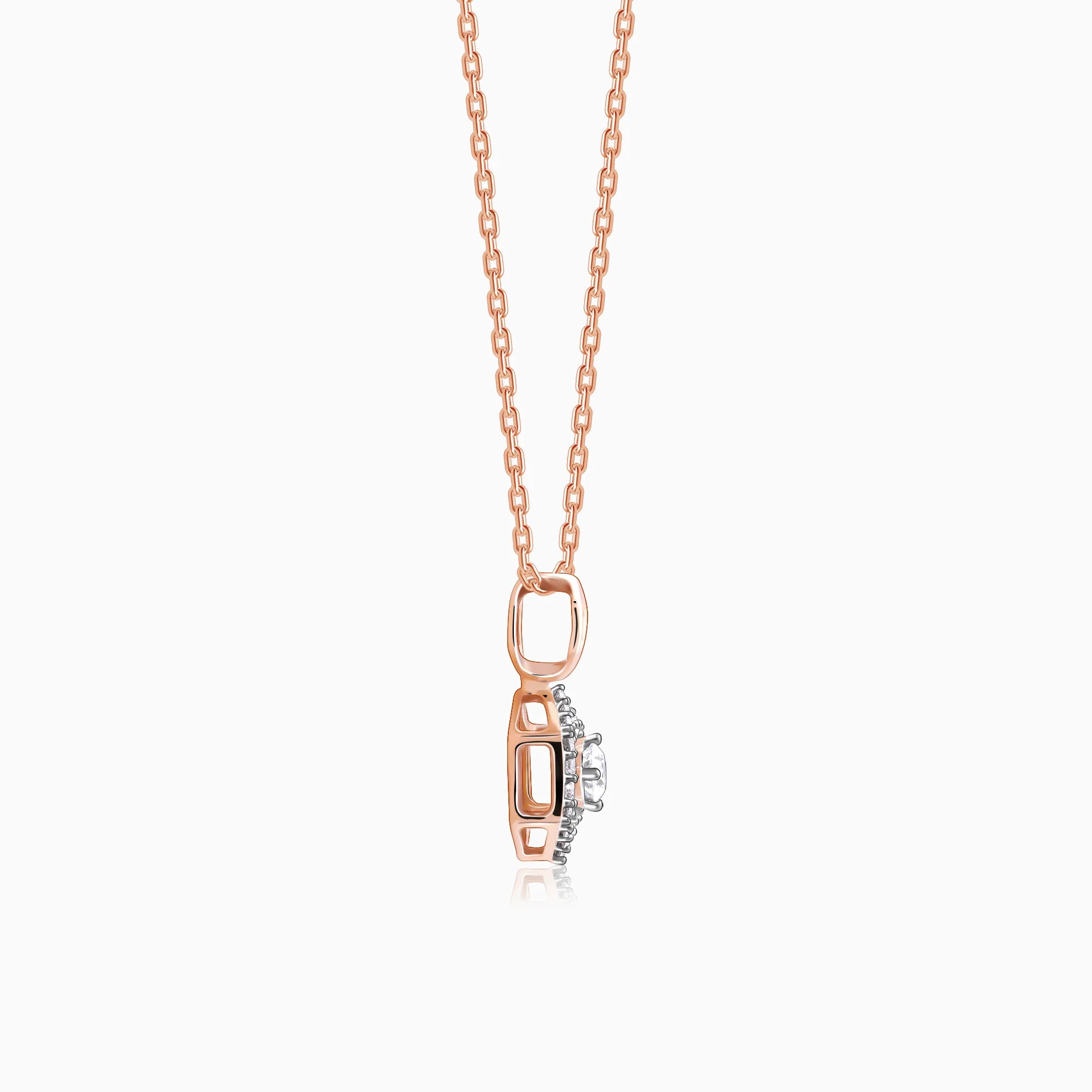 Rose Gold Hexagon Diamond Pendant - Image 5
