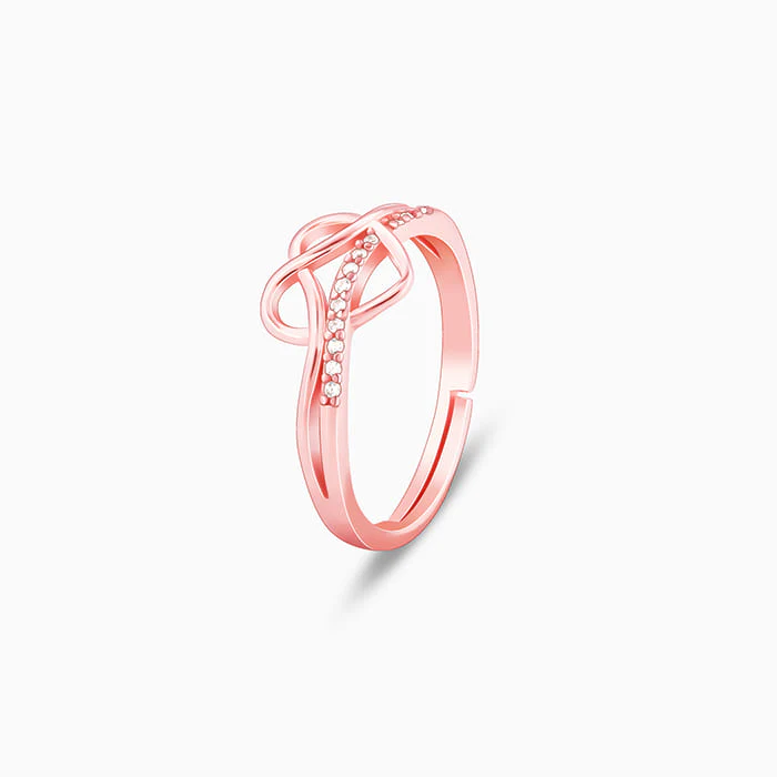 Rose Gold Infinite Heart Ring - Image 4