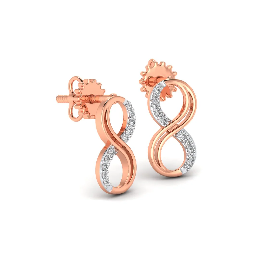 Rose Gold Infinite Joy Diamond Earrings - Image 3