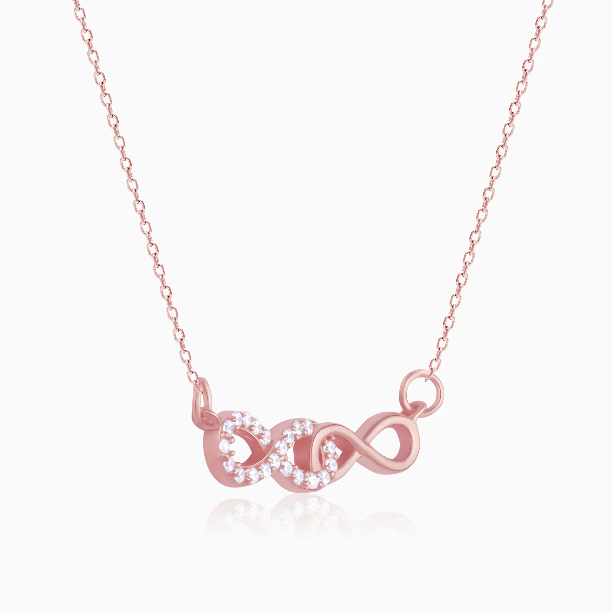 Rose Gold Double Infinity Love Necklace - Image 5