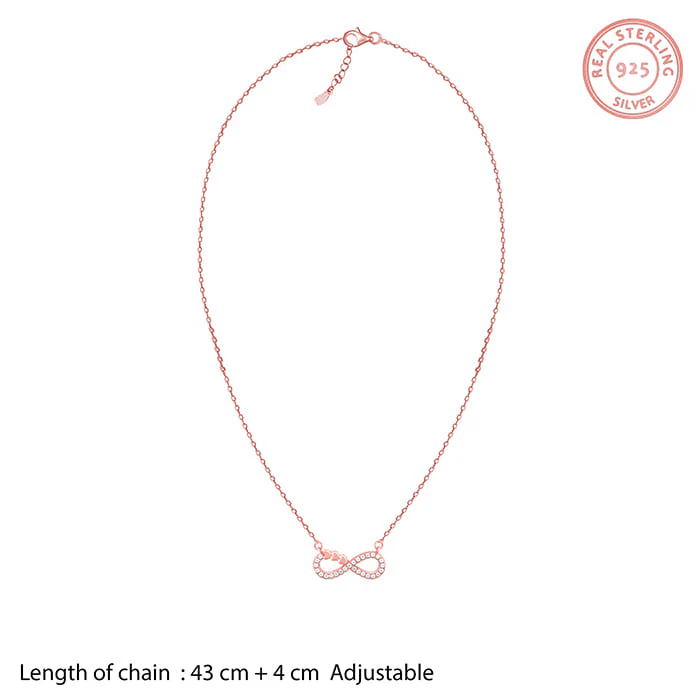 Rose Gold Infinity Heart Necklace - Image 10