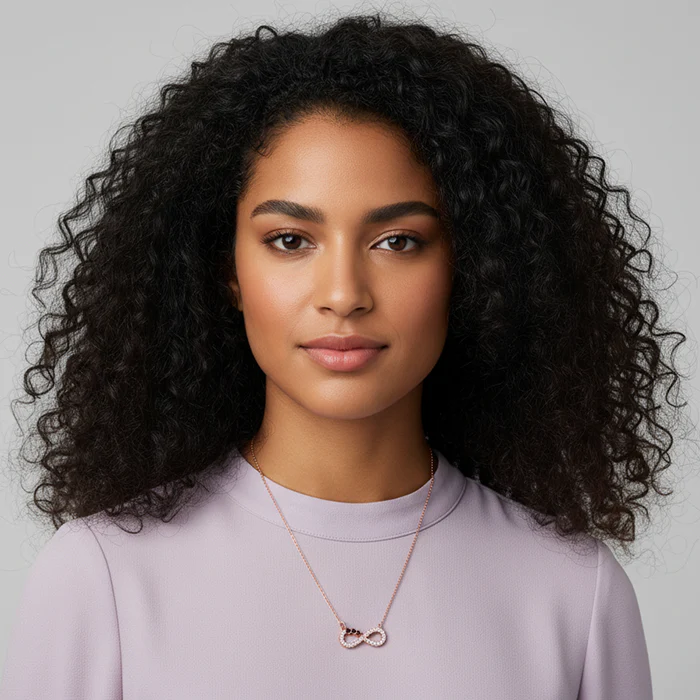 Rose Gold Infinity Heart Necklace - Image 6