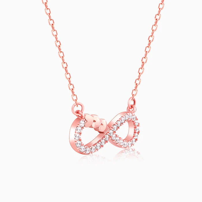 Rose Gold Infinity Heart Necklace - Image 8