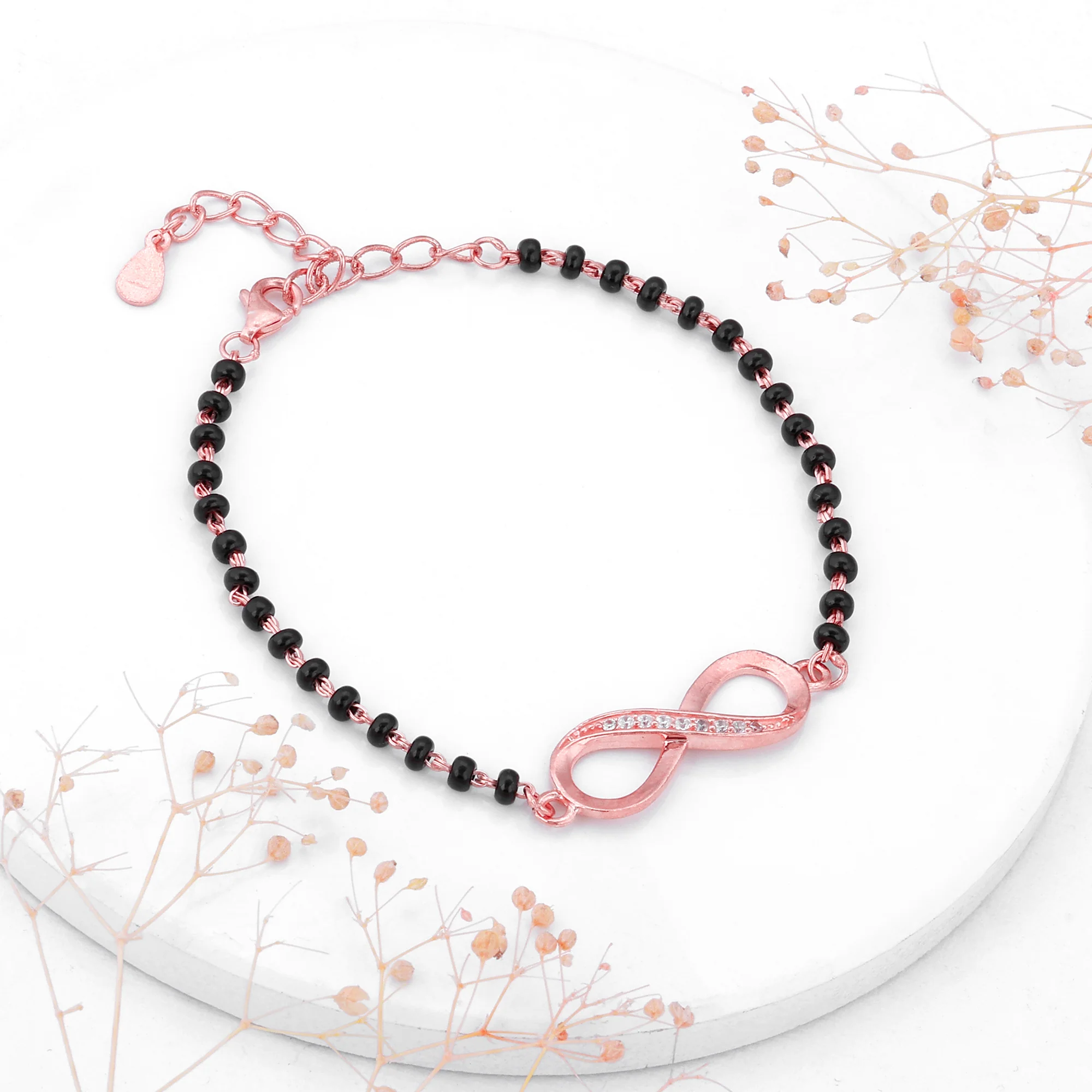 Rose Gold Eternity Mangalsutra Bracelet - Image 2