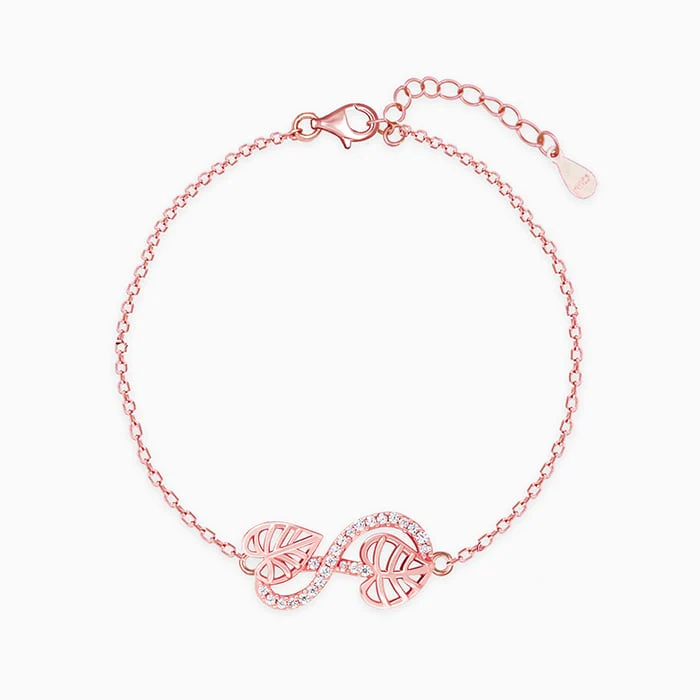 Rose Gold Intertwined Leaves Bracelet