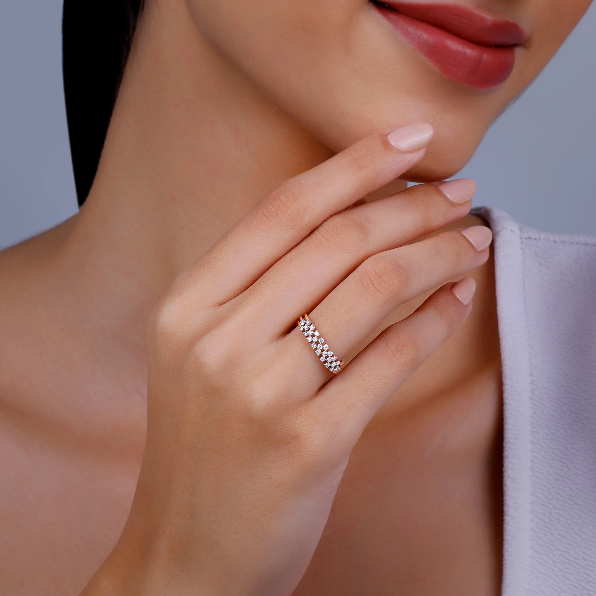 Rose Gold Ivory Radiance Diamond Ring - Image 3