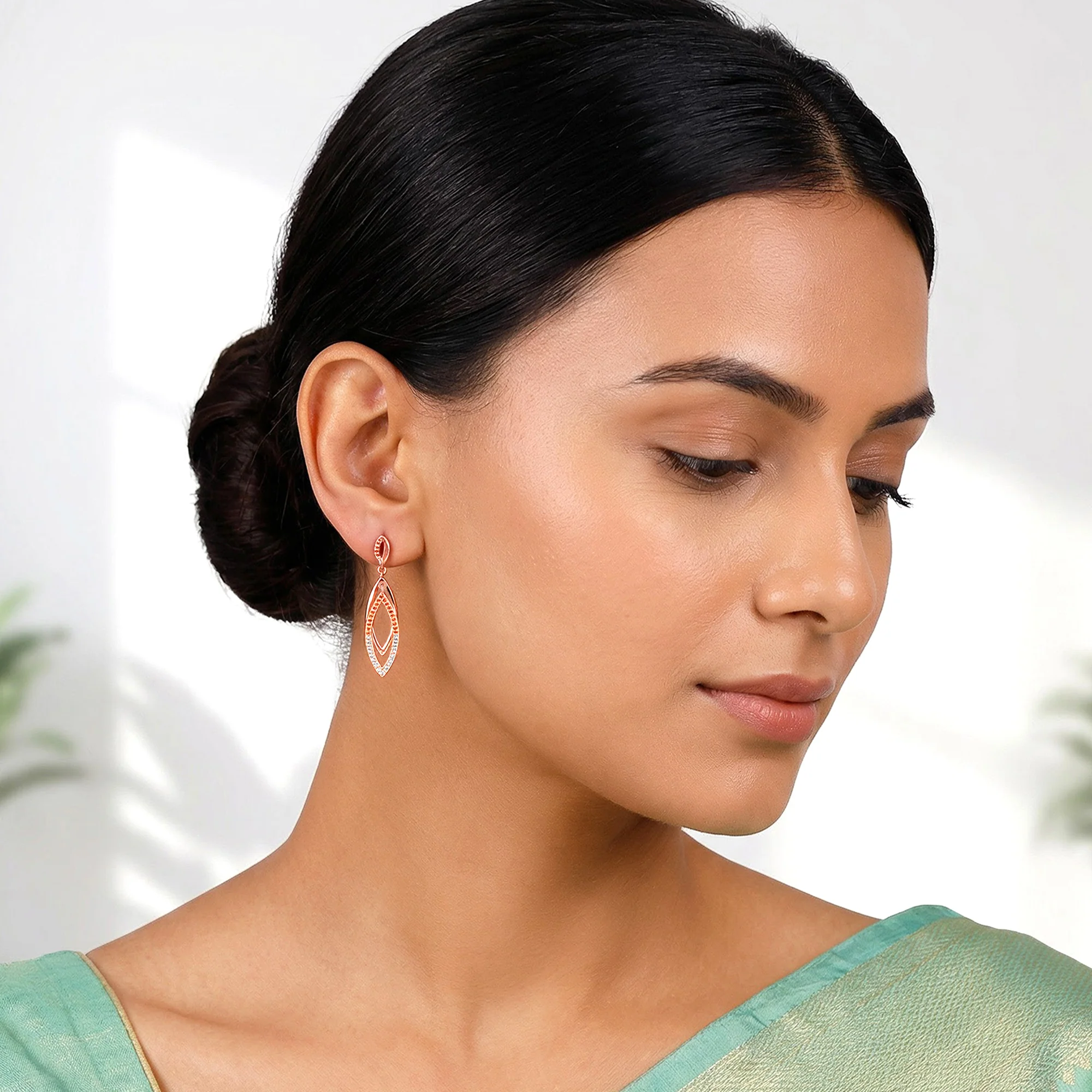 Rose Gold Ixchel Dangler Earrings - Image 3