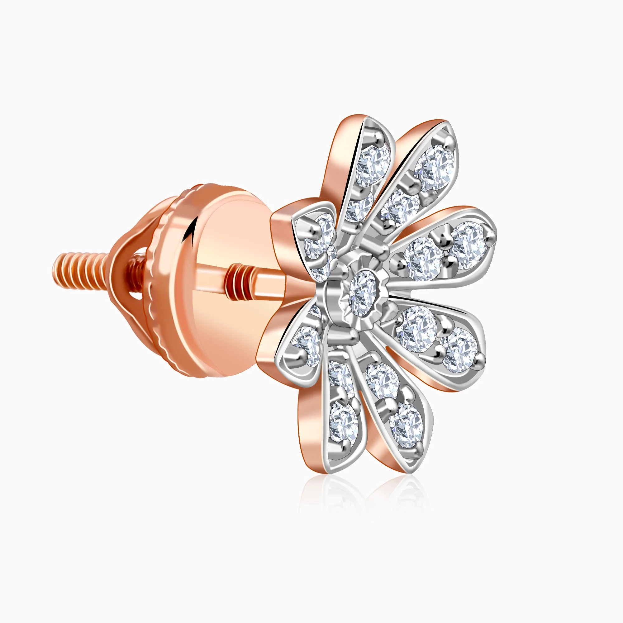 Rose Gold Jasmine Lab Grown Diamond Earrings - Image 4