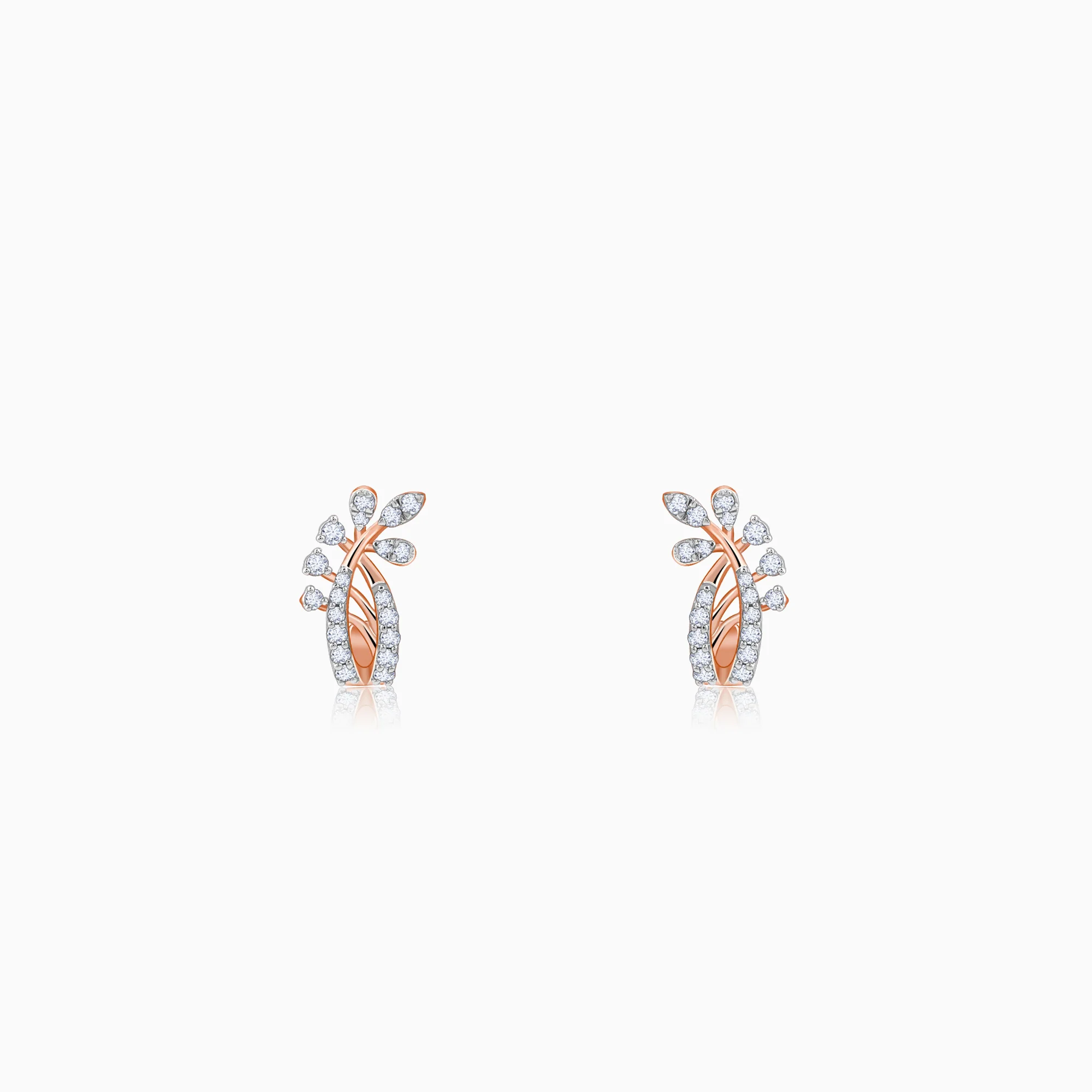 Rose Gold Juno J-hoop Lab Grown Diamond Earrings