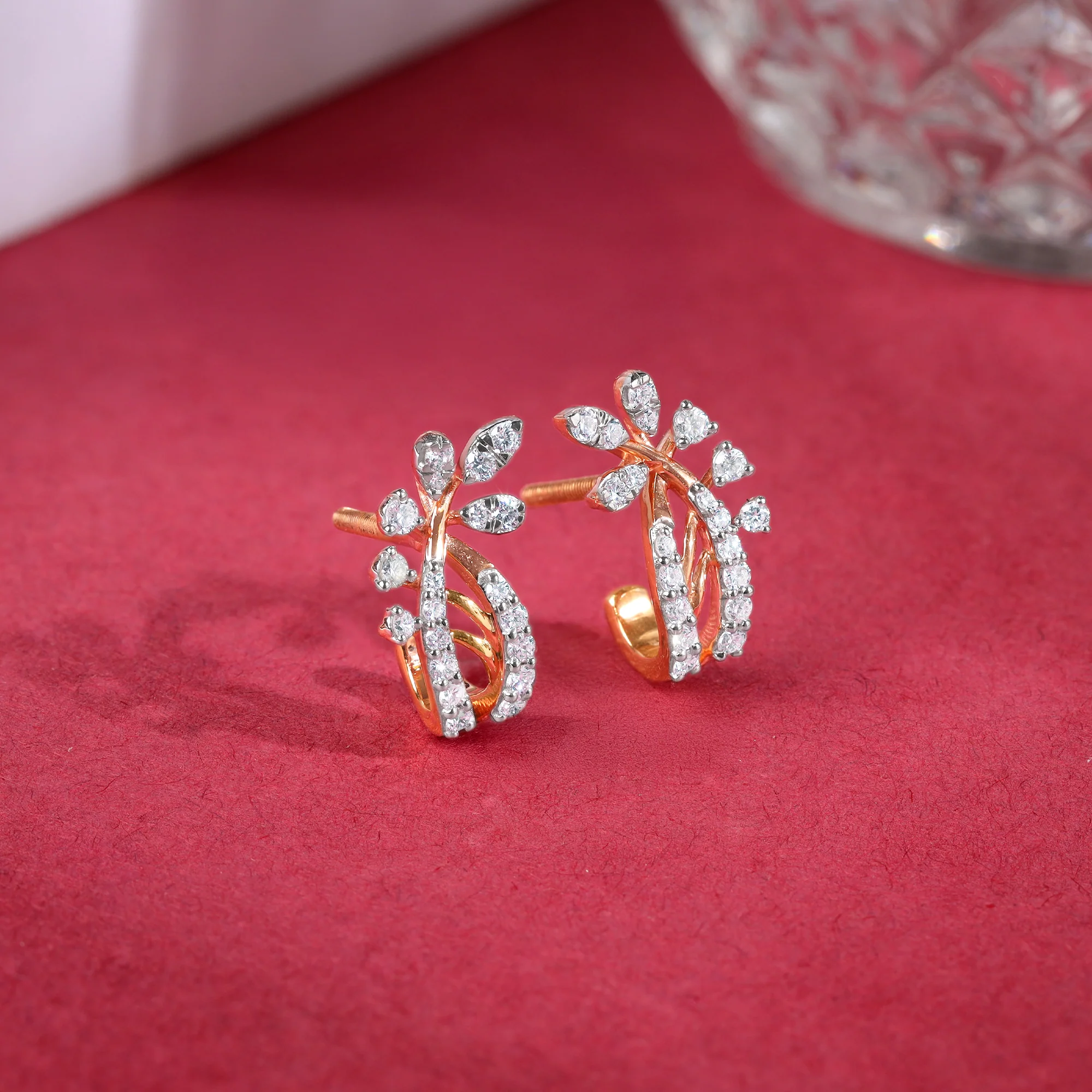 Rose Gold Juno J-hoop Lab Grown Diamond Earrings - Image 2