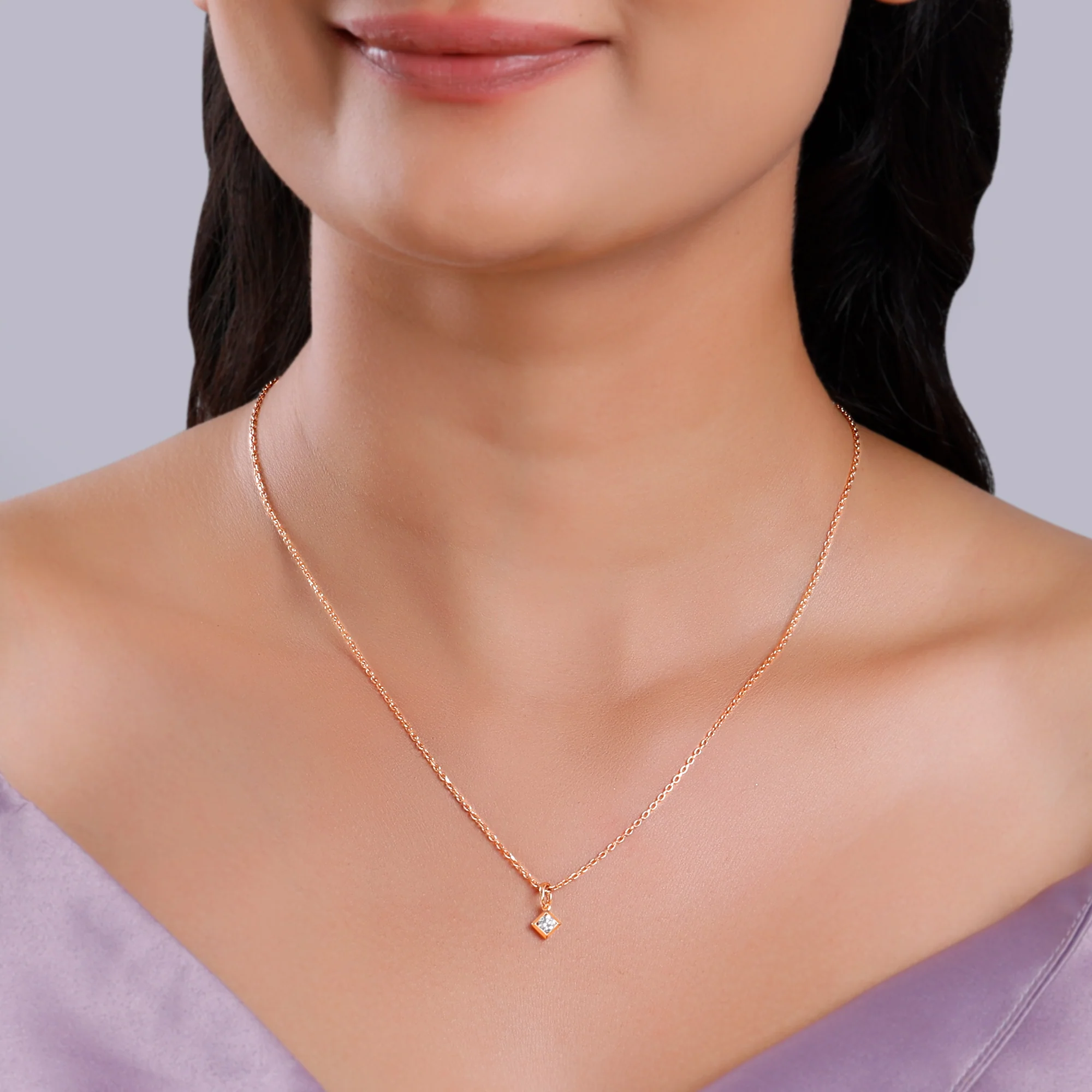 Rose Gold Kaiva Lab Grown Diamond Pendant - Image 3