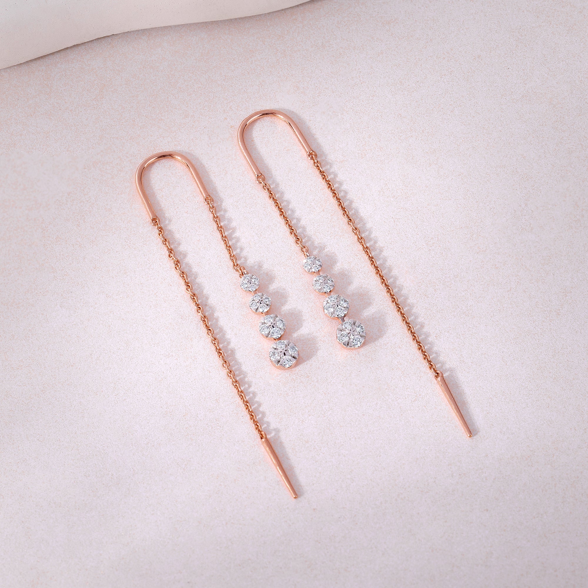 Rose Gold Kiran Sui Dhaaga Lab Grown Diamond Earrings - Image 2