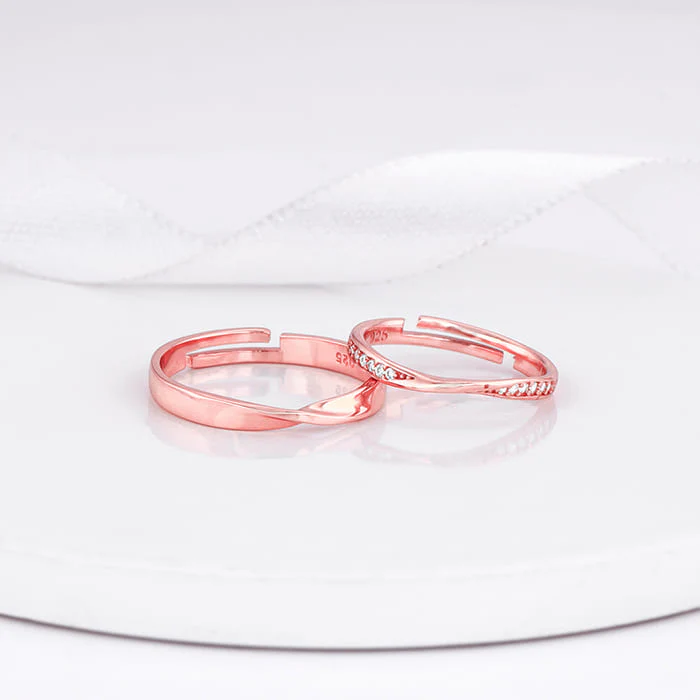 Rose Gold Mobius Couple Rings - Image 2