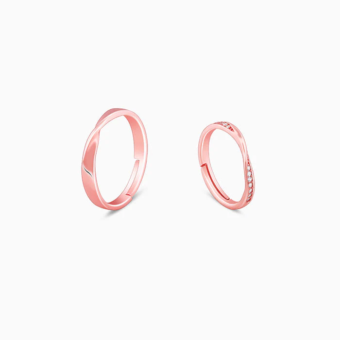 Rose Gold Mobius Couple Rings - Image 4