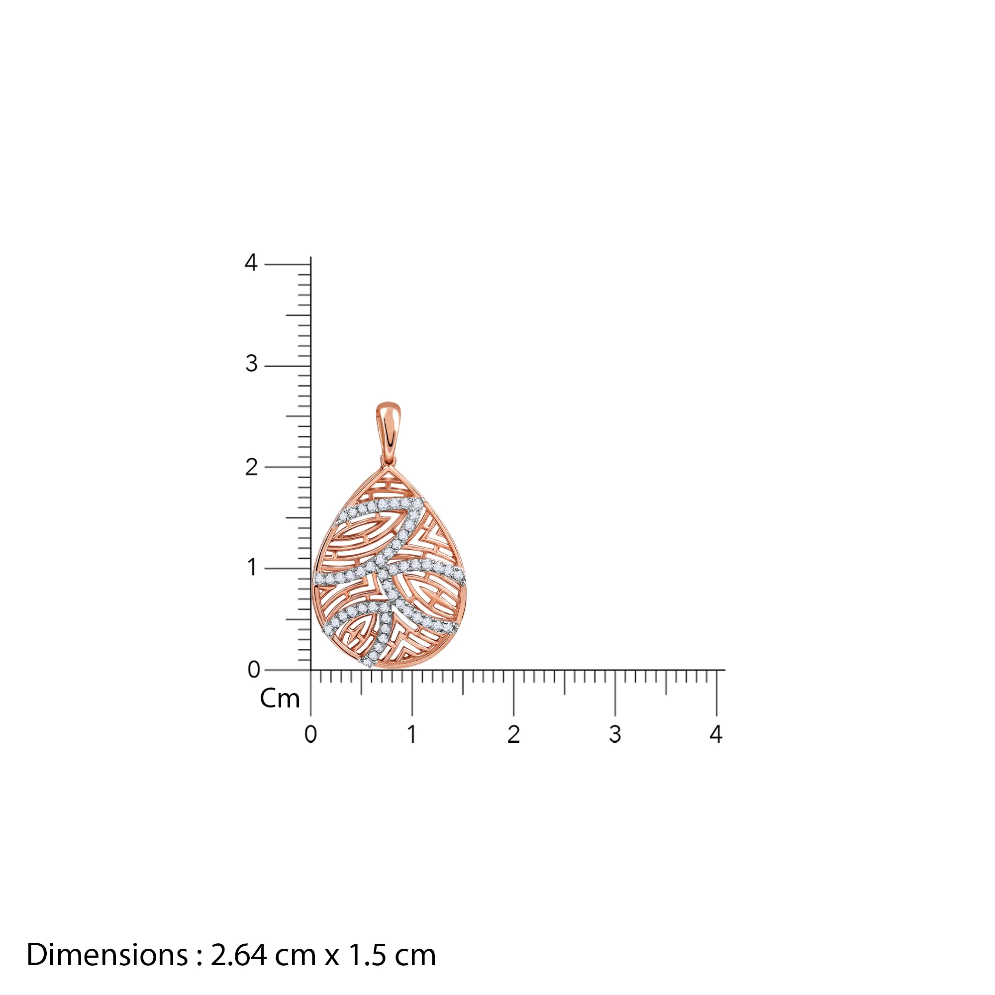 Rose Gold Leaf Drop Lab Grown Diamond Pendant - Image 6