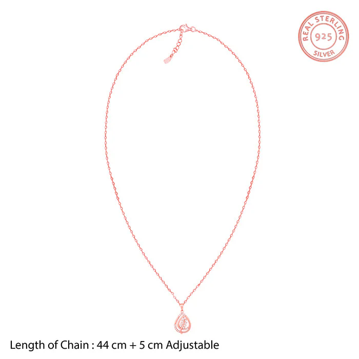 Rose Gold Leaf Ritz Pendant With Link Chain - Image 6