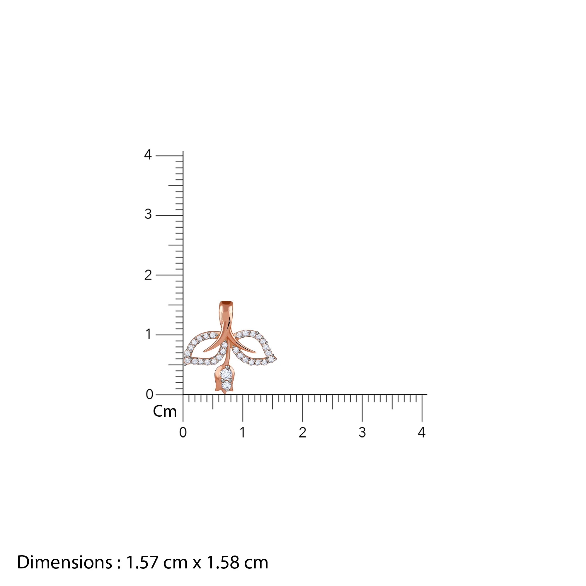 Rose Gold Leafline Rose Lab Grown Diamond Pendant - Image 6