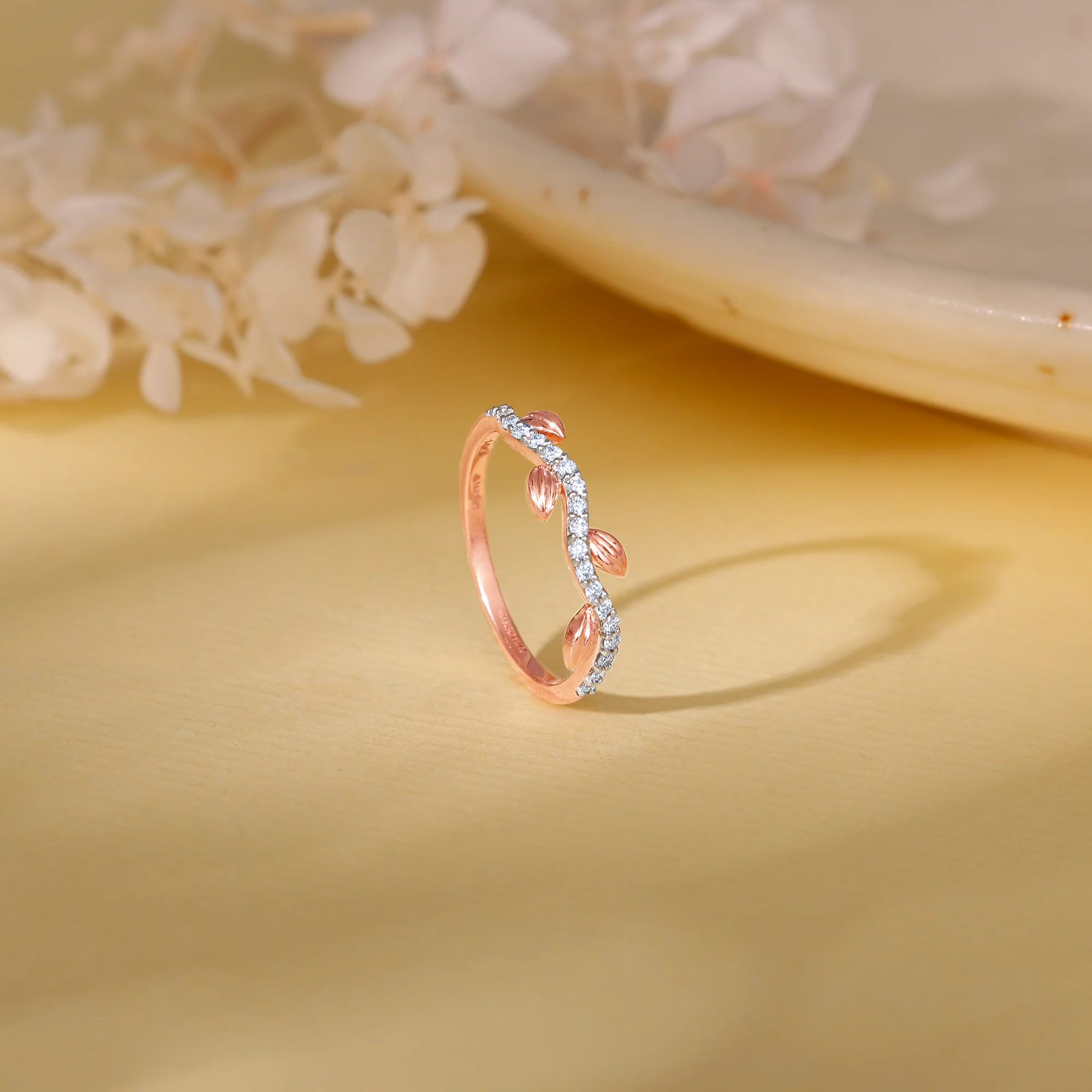Rose Gold Leafy Legacy Diamond Ring - Image 2