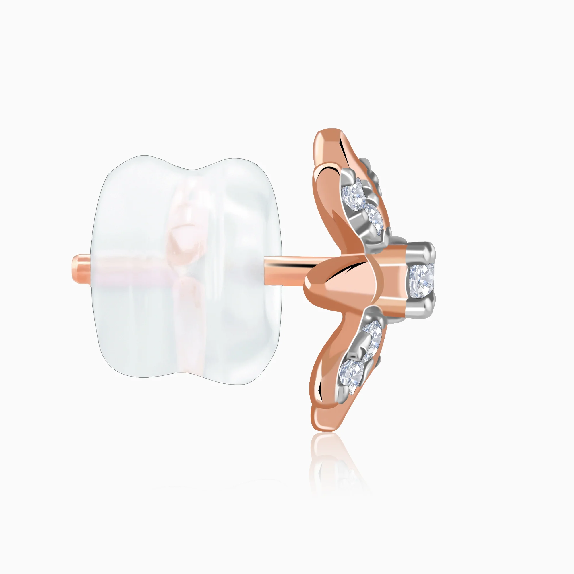 Rose Gold Lily Lab Grown Diamond Stud Earrings - Image 5