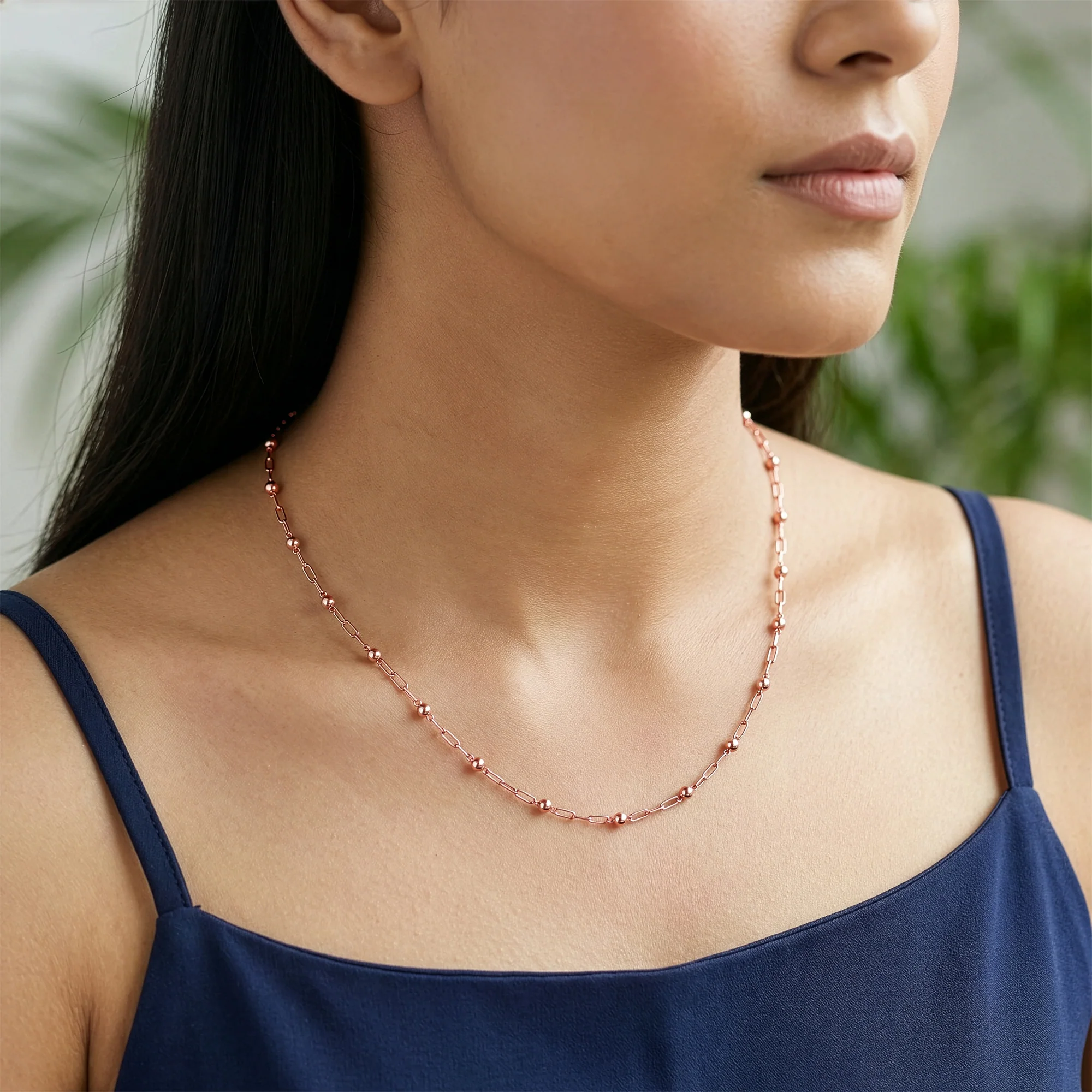 Rose Gold Linea Bead Chain - Image 3
