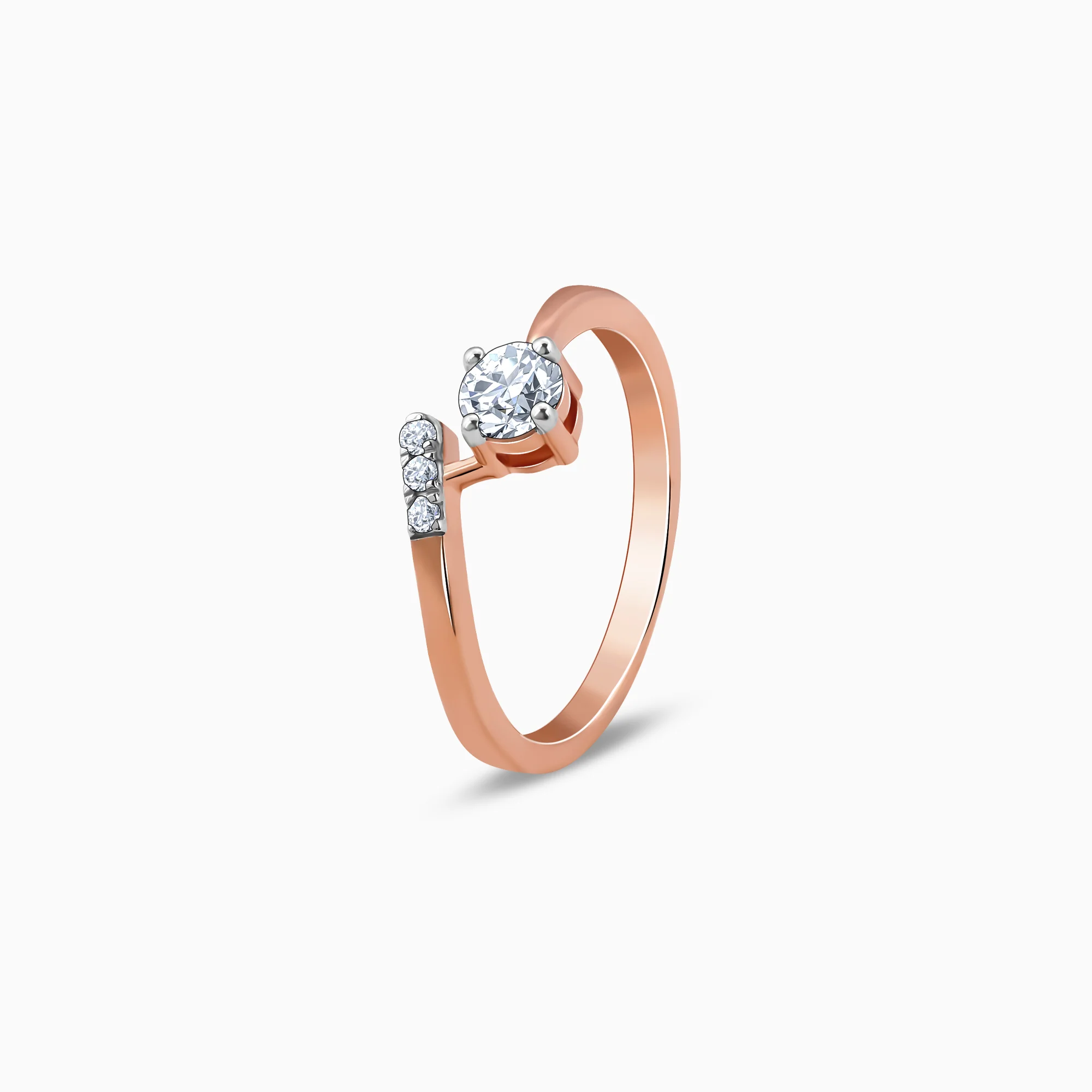 Rose Gold Linked in Love Solitaire Lab Grown Diamond Ring - Image 4