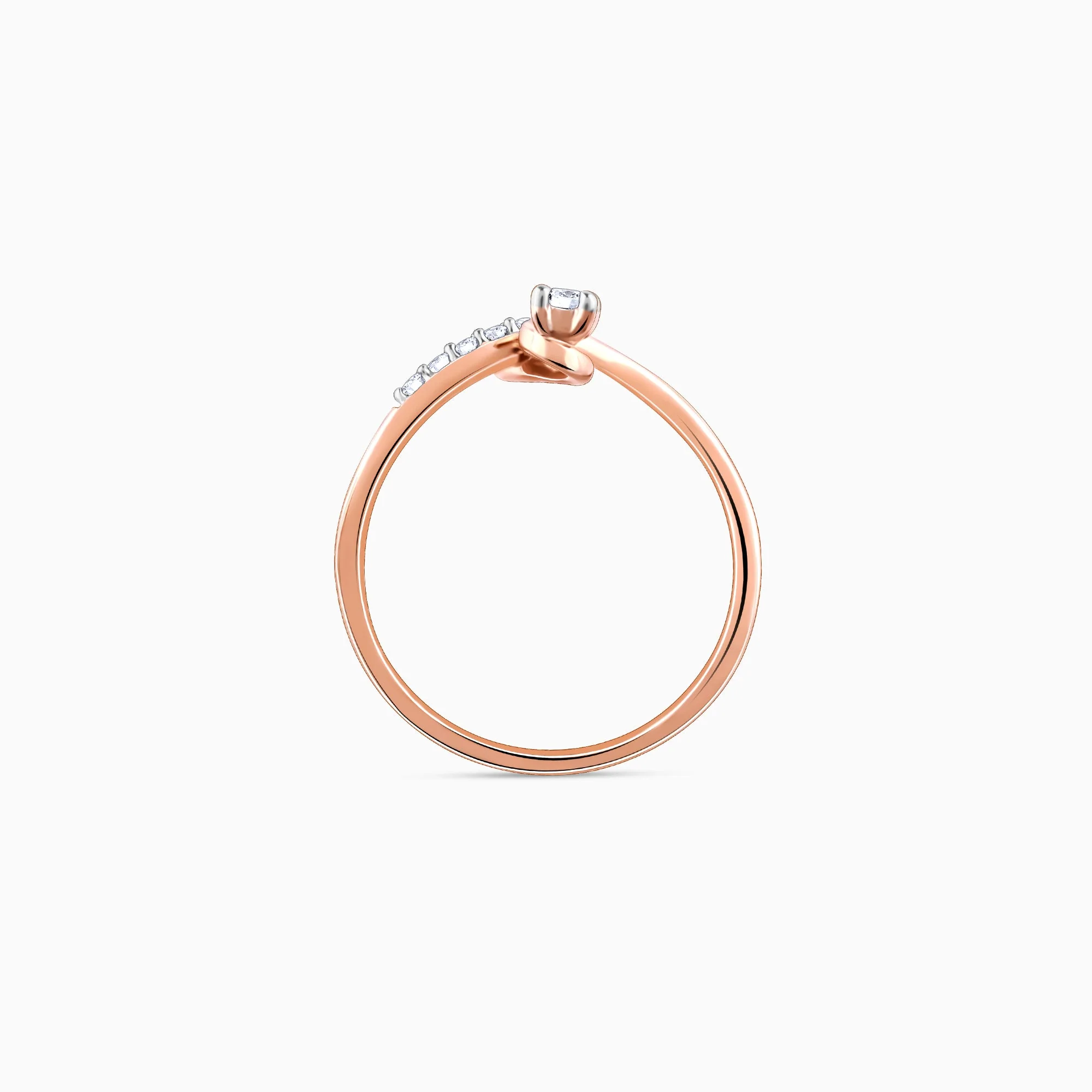 Rose Gold Looped Diamond Ring - Image 5
