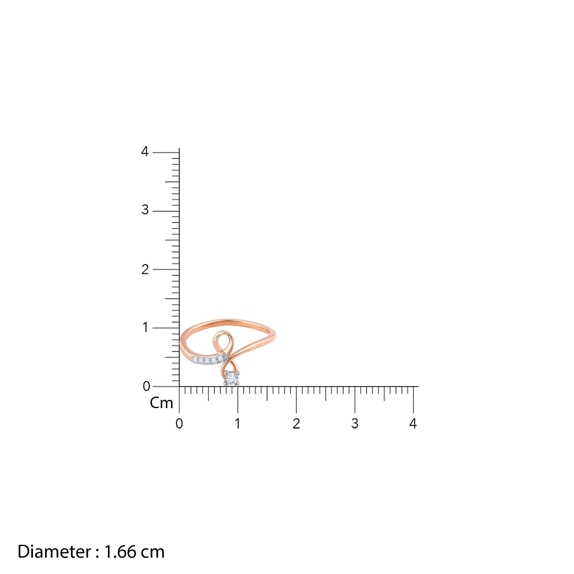 Rose Gold Looped Diamond Ring - Image 6