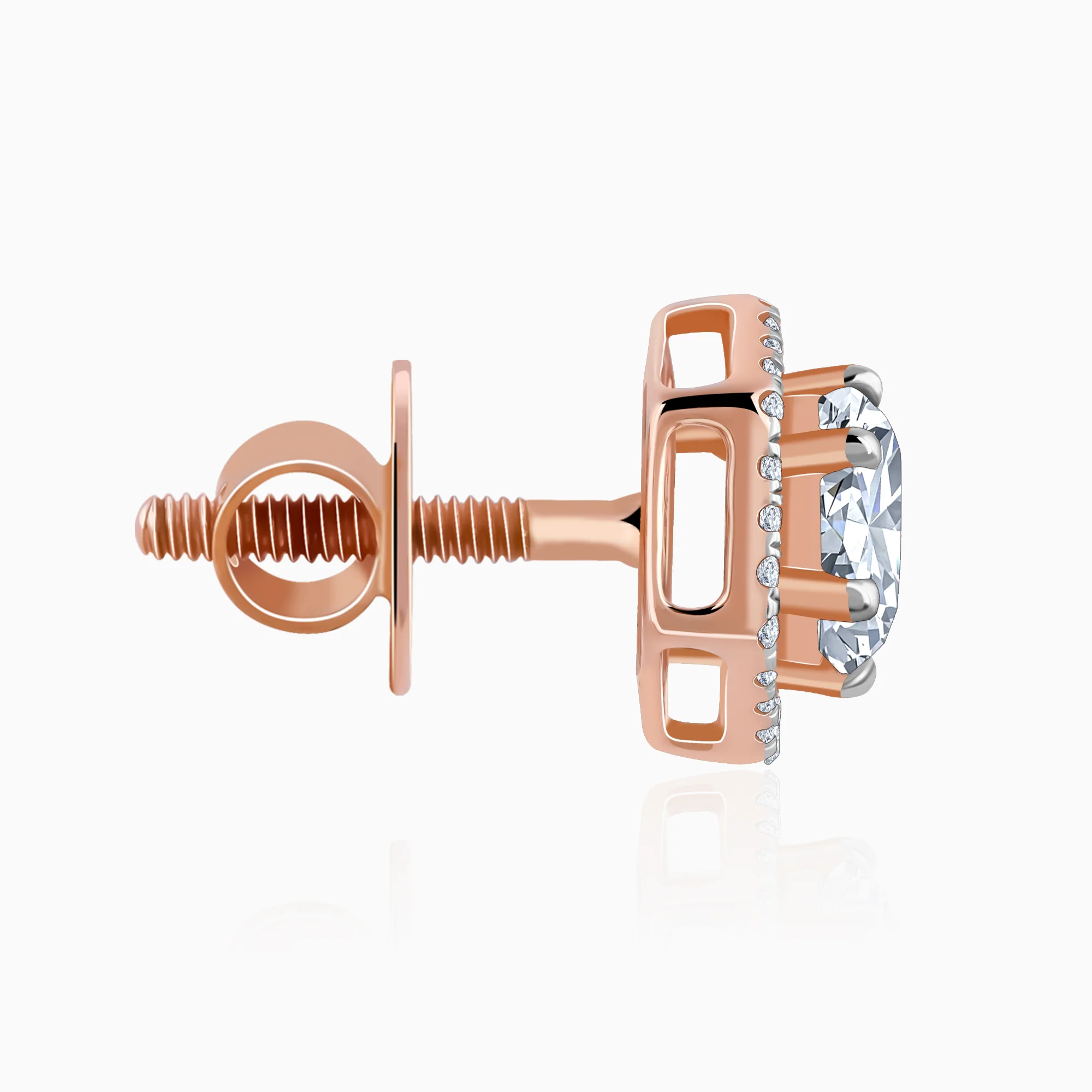 Rose Gold Lovable Solitaire Diamond Earrings - Image 5