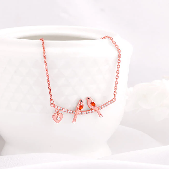 Rose Gold Love Bird Necklace - Image 2