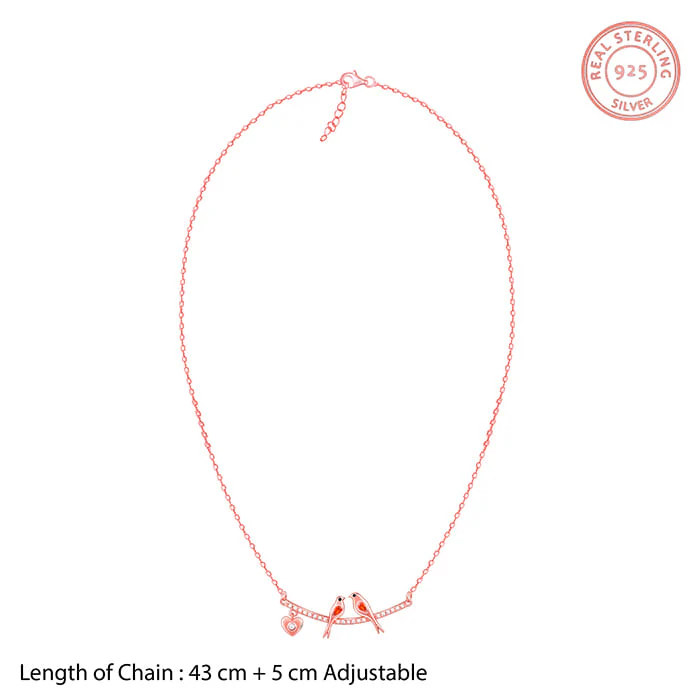 Rose Gold Love Bird Necklace - Image 5