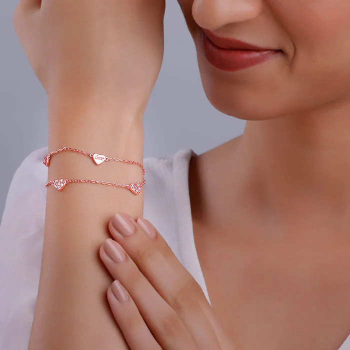 Rose Gold Layered Love Bracelet - Image 3