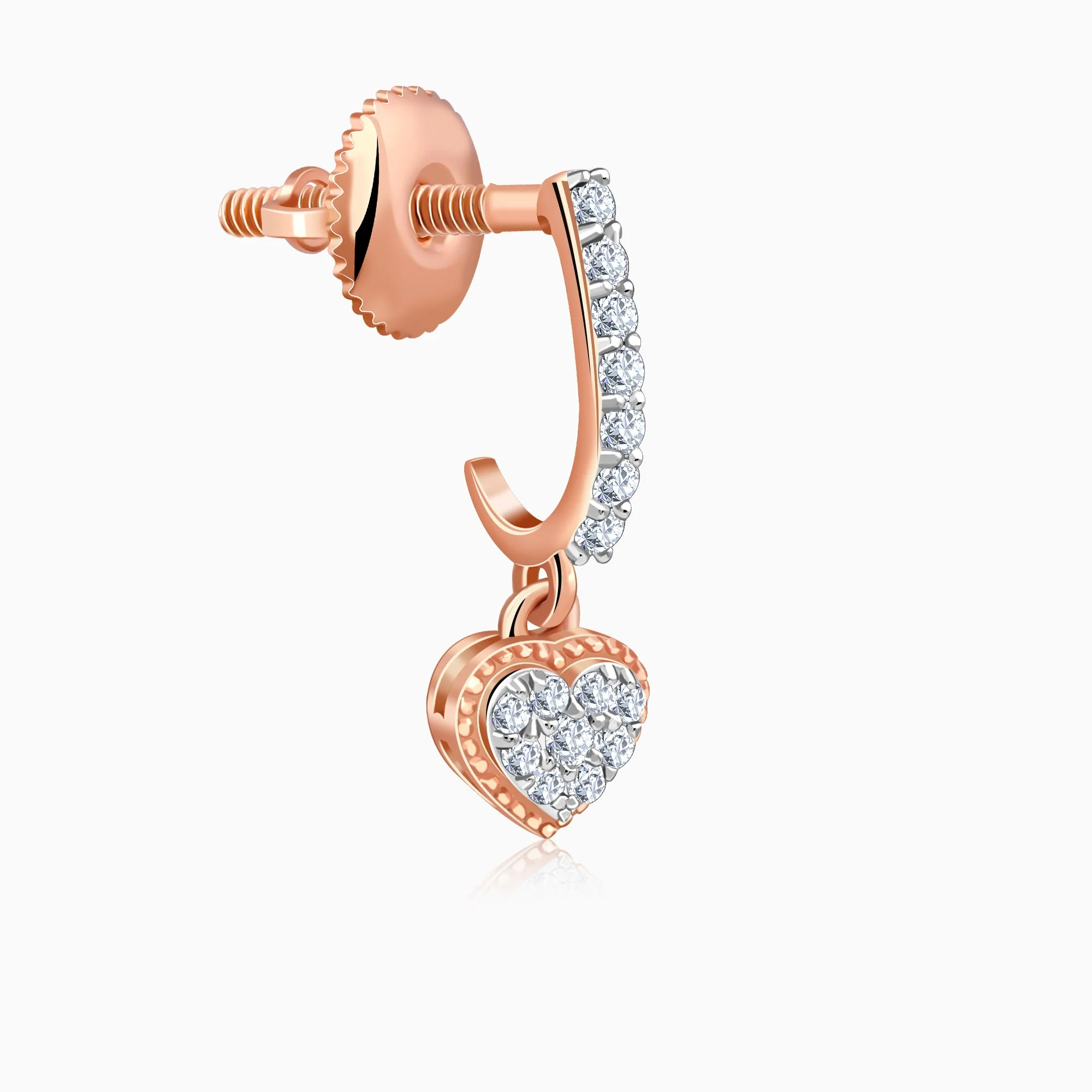 Rose Gold Love Dose Lab Grown Diamond Hoop Earrings - Image 4