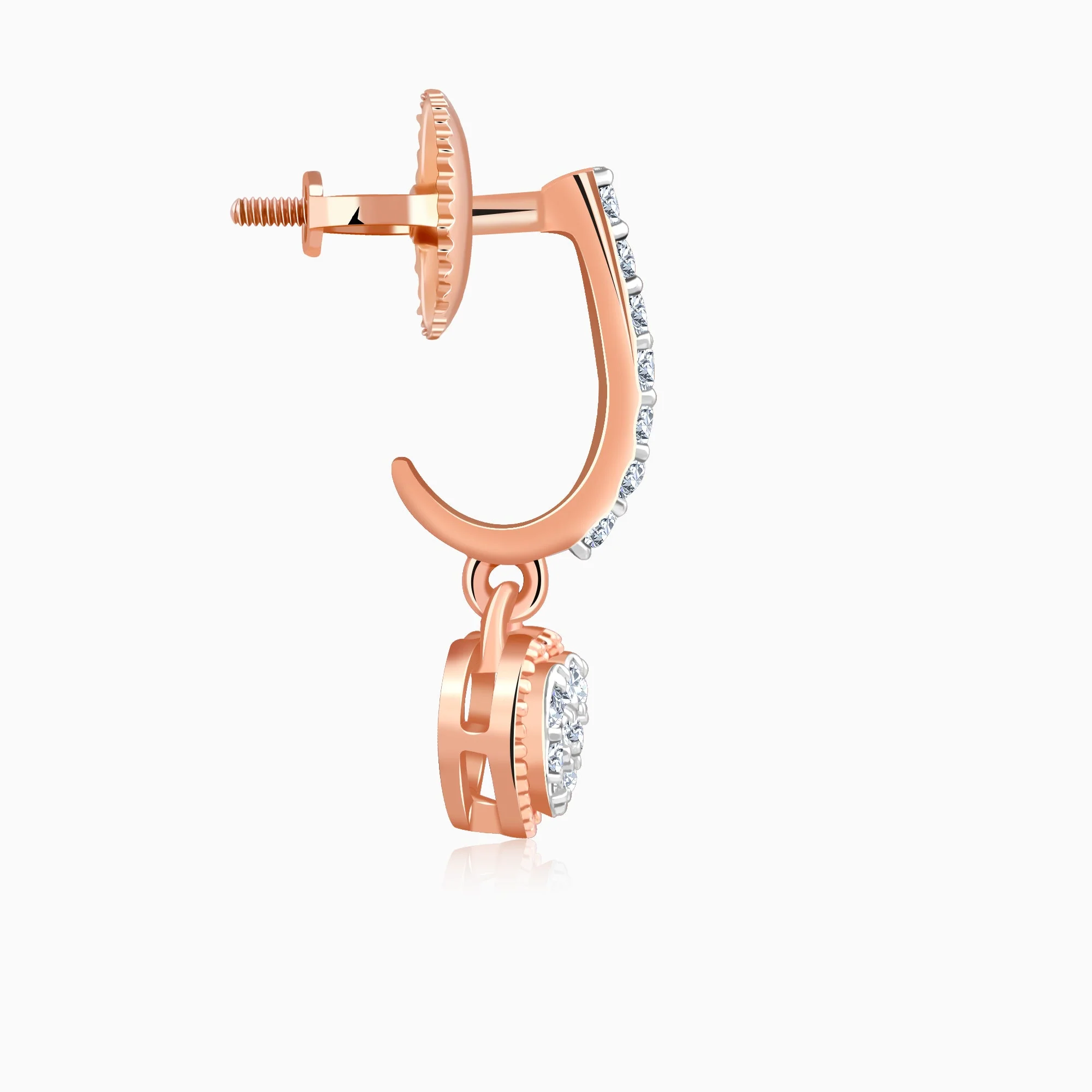 Rose Gold Love Dose Lab Grown Diamond Hoop Earrings - Image 5