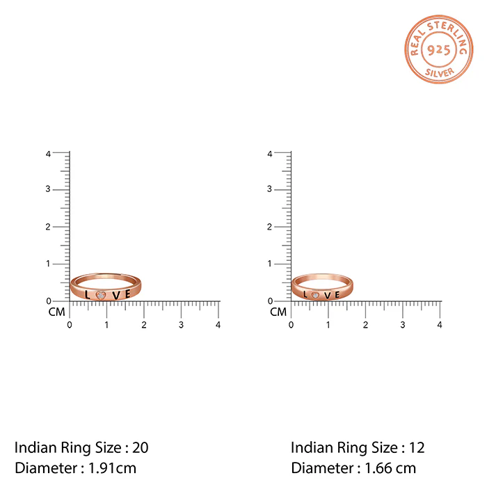 Rose Gold Love Letter Couple Rings - Image 4